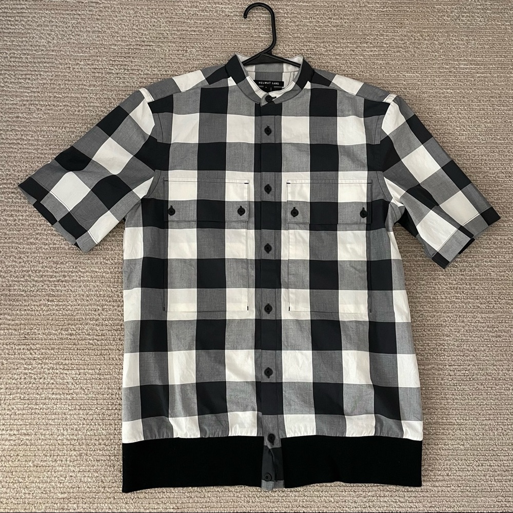 Helmut Lang short sleeve mandarin collar shirt